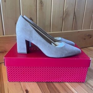 Brand New Kelly & Katie Light Gray  Block Heel Pumps